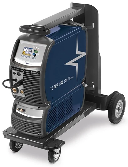 Böhler TERRA NX 320 SMC SteelDrive, zestaw gazowy, spawarka MIG/MAG, widok z przodu, Spawlab