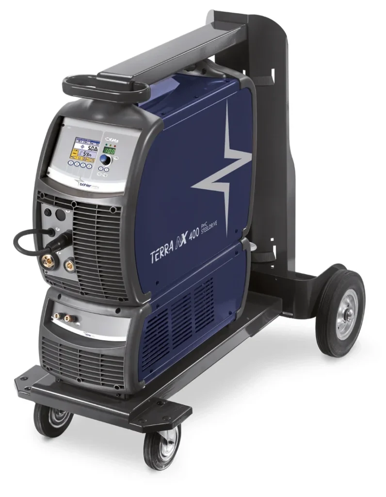 Böhler TERRA NX 400 PMC SteelDrive, zestaw wodny, chłodnica WU 430, uchwyt MT 440 W U/D 4 m, widok z przodu, Spawlab