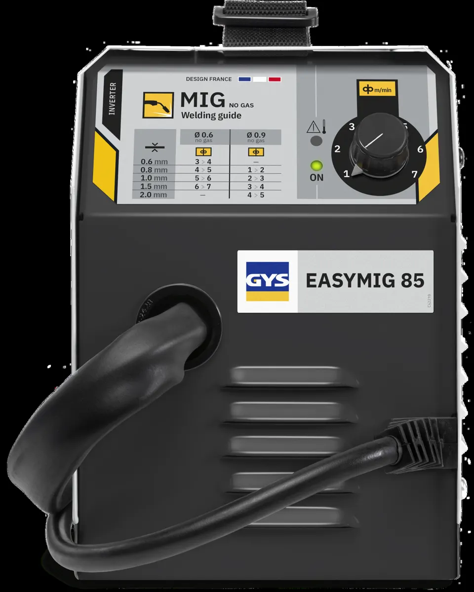 GYS EASYMIG 85 (przyłbica + drut rdzeniowy Ø0,6 w zestawie), panel sterowania, Spawlab