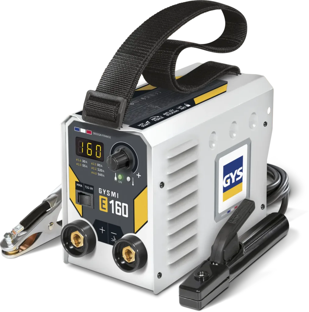GYS GYSMI E160 w walizce, spawarka MMA, widok z przodu, Spawlab