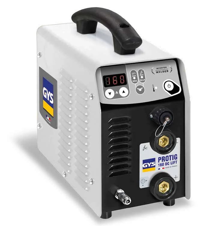 GYS PROTIG 160 DC LIFT (z akcesoriami) (TIG17B-4m), widok z przodu, Spawlab