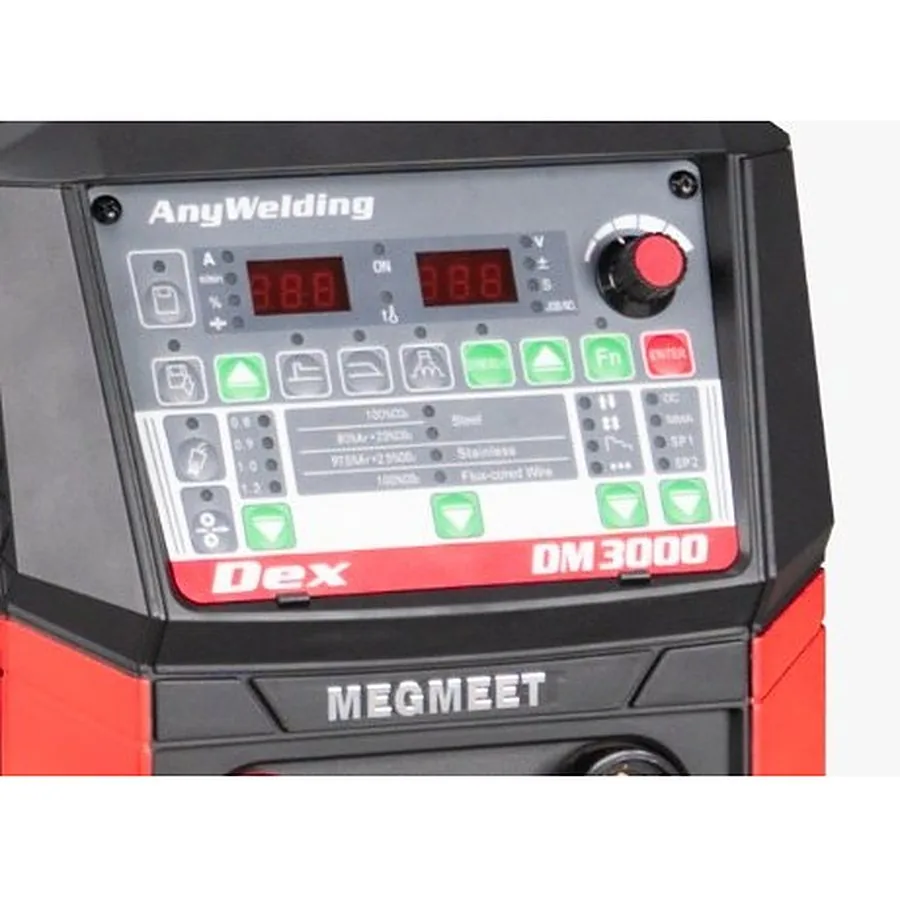 MEGMEET Dex DM3000, panel sterowania AnyWelding z wyświetlaczami prądu i napięcia