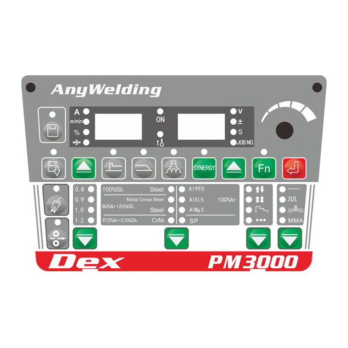 MEGMEET Dex PM3000, panel sterowania AnyWelding, grafika producenta
