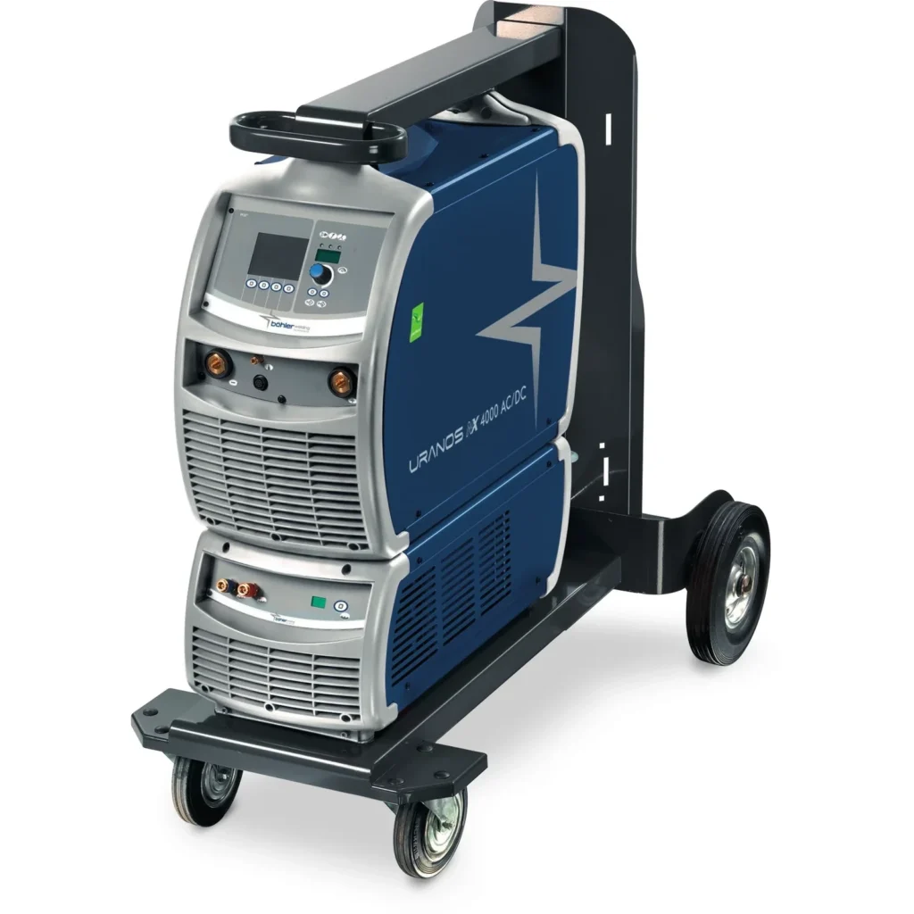Böhler URANOS NX 4000 AC/DC, zestaw wodny, chłodnica WU 3000, uchwyt ST 4000 U/D 4 m, widok z przodu, Spawlab